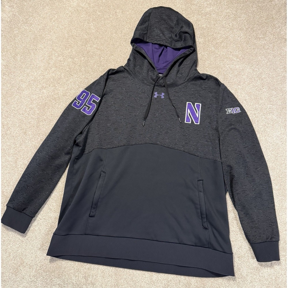 Under Armour Northwestern Wildcats Team Issued NCAA Football Hoodie Mens 2XL